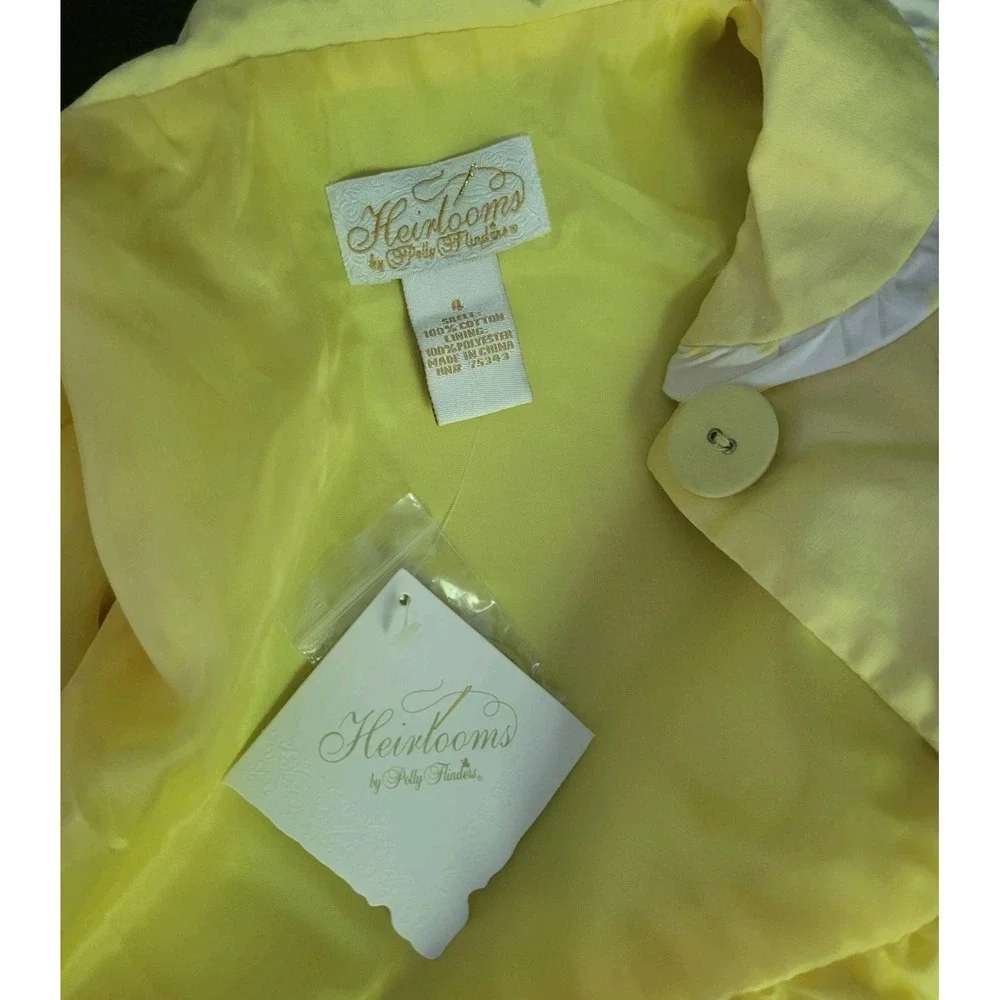 NWT Heirlooms By Polly Flinder Girls 4T Yellow Two-piece Dress Outfit